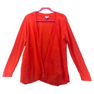 Chic Open Front Red Cardigan